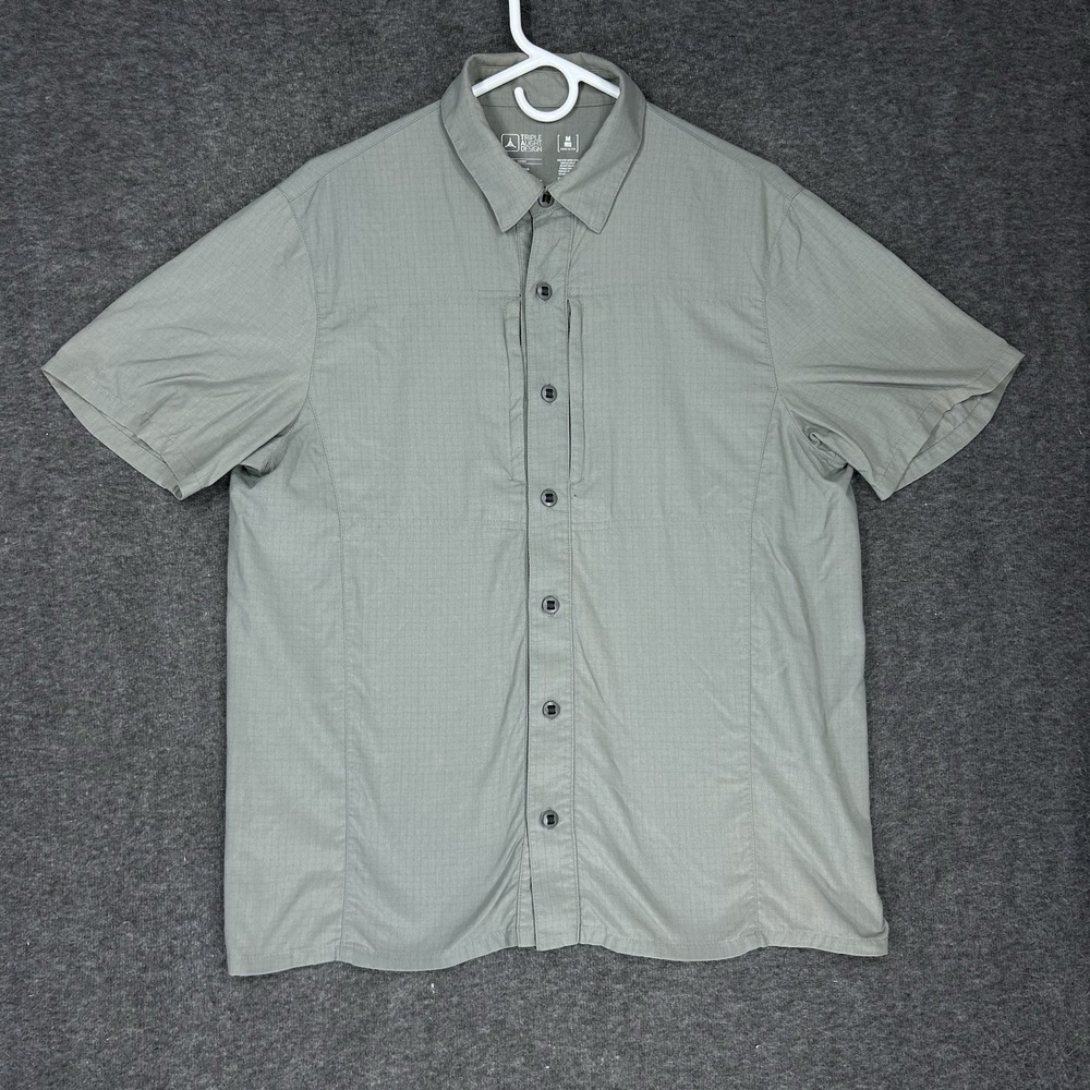Triple Aught Design Shirt Mens M Gray-Green Latitude Field Short Sleeve ripstop